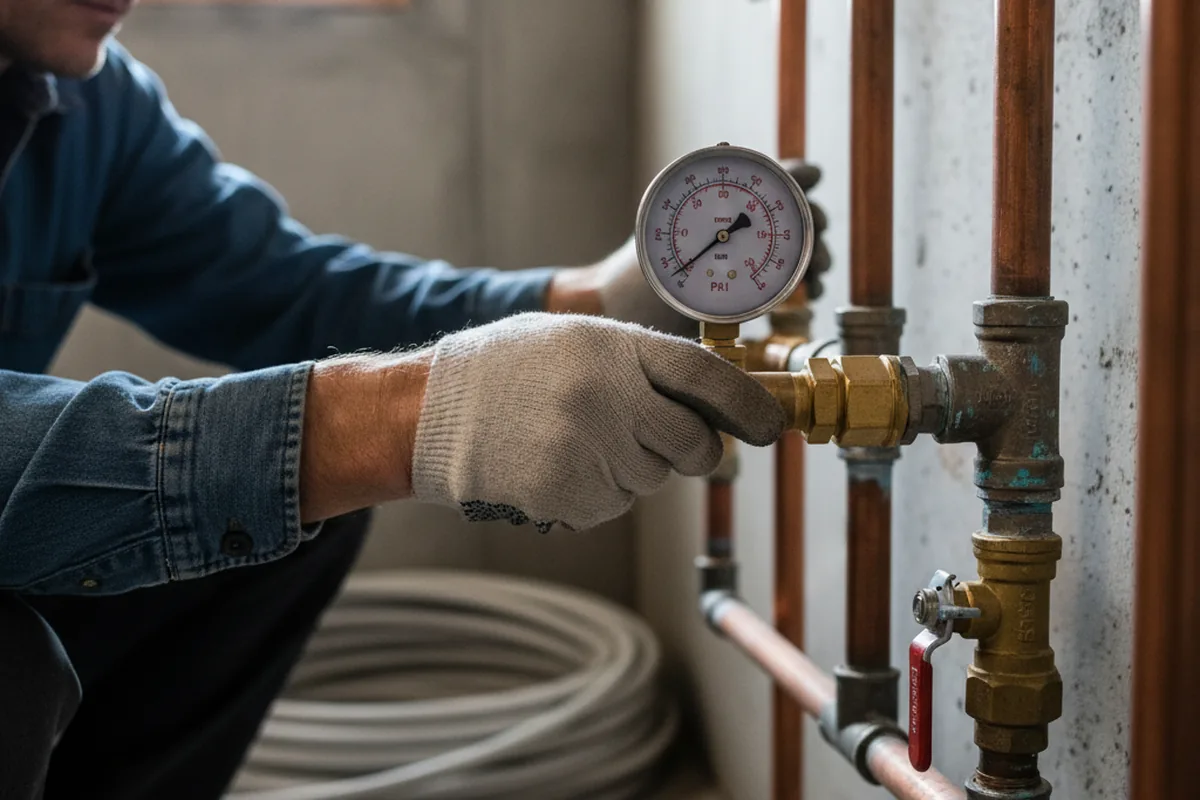 Pressure testing a repaired line during Water Line Repair in Walker